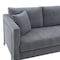 Armen Living Heritage Gray Fabric Upholstered Sofa with Brushed Stainless Steel Legs LCHT3GREY - alternate 5